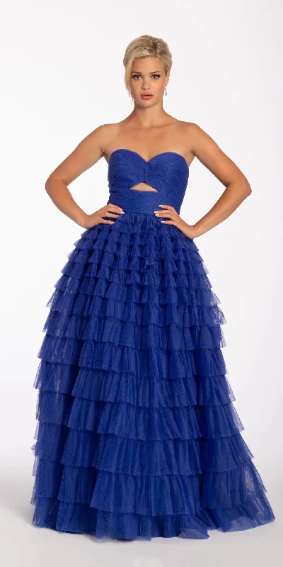 Women Wear Online Pleated Tulle Ballgown with Peek-A-Boo Bodice