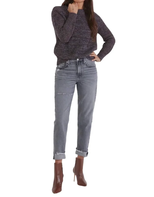 Women's Vintage-Inspired Clothing Marlowe Slim Boyfriend Jeans In Stormy Skies Grey