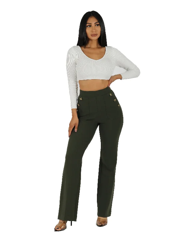 Women's Garments Last Call Knit Crepe High Rise Culotte Sailor Pant