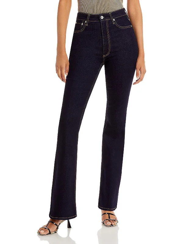 Women's Elegant Evening Attire Womens High Rise Denim Flared Jeans