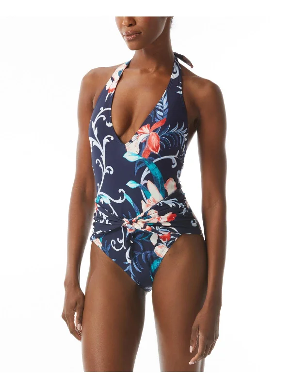 Casual Apparel For Women Womens Floral V-Neck One-Piece Swimsuit