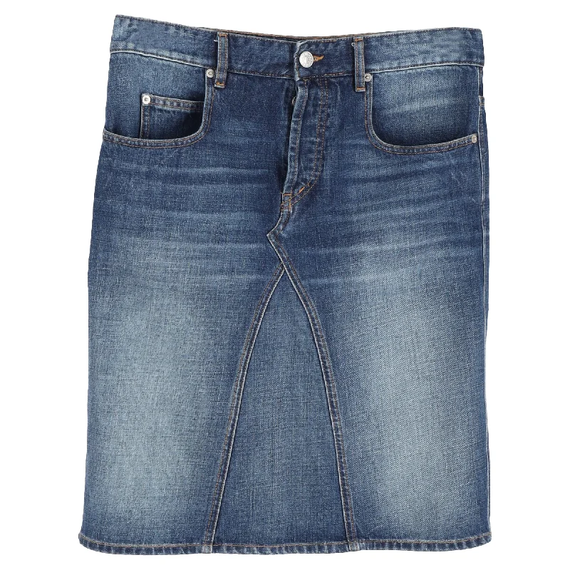 Fashionable Women's Casual Apparel Isabel Marant Etoile Knee-Length Skirt Blue Cotton Denim