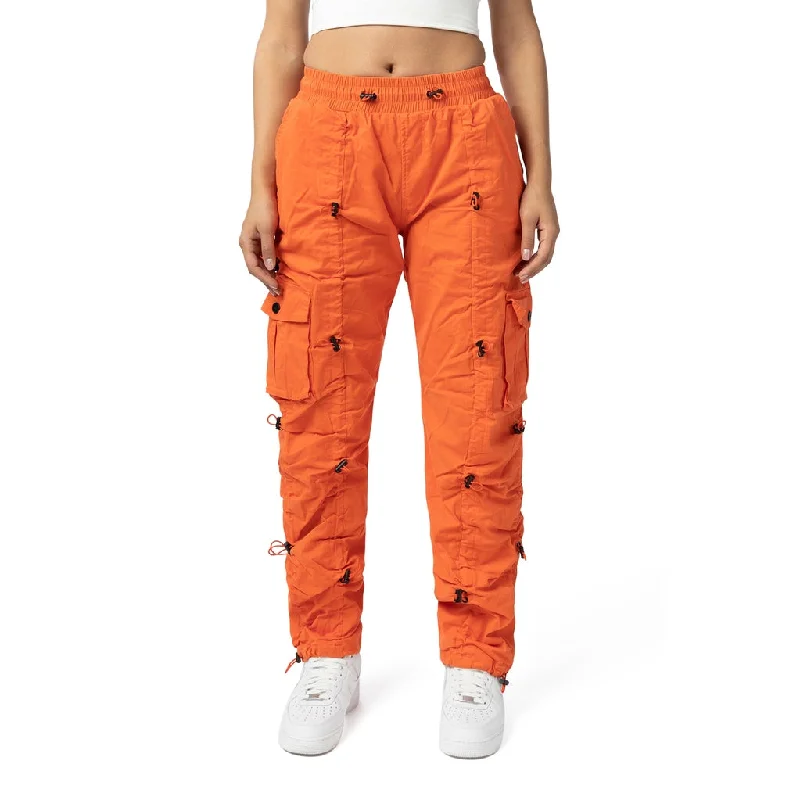 Contemporary Women's Clothing High Rise Multi Bungee Jogger - Sweet Orange