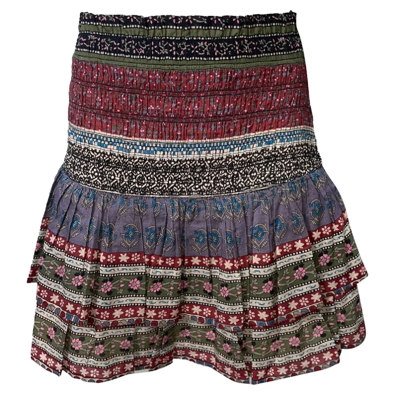 Women's Resort Apparel Sea New York Brooke Smocked Mini Skirt in Multicolor Cotton