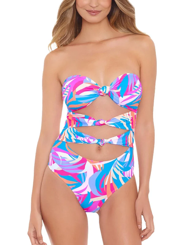 Women's Luxury Apparel Womens Printed Knott One-Piece Swimsuit