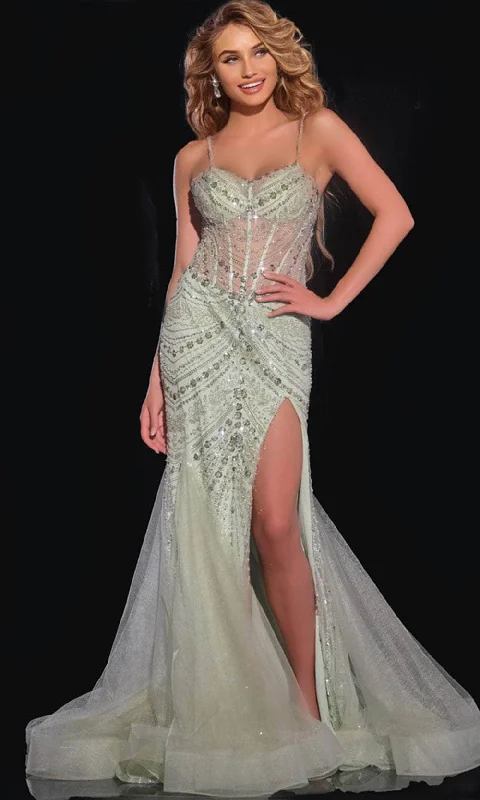 Formal Outfit For Women Jovani 43189 - Beaded Mermaid Prom Gown