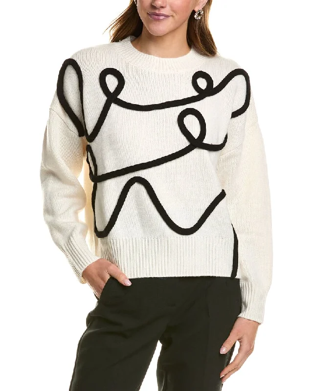 Women's Trendy Clothes Kier + J Ribbon Wool & Cashmere-Blend Sweater