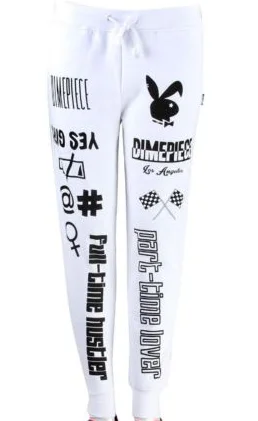 Chic Casual Wardrobe Essentials Dimepiece - New with Tags White Graphic Joggers - M