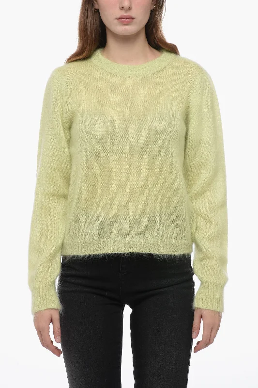 Women's Work Outfit Parosh Mohair Wool LUCE Sweater with Cuffs