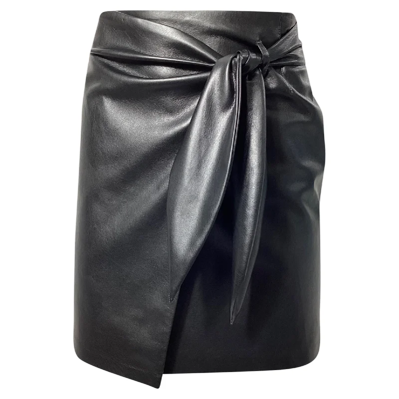 Women's Versatile Apparel Nanushka Iowa Skirt in Black Vegan Leather