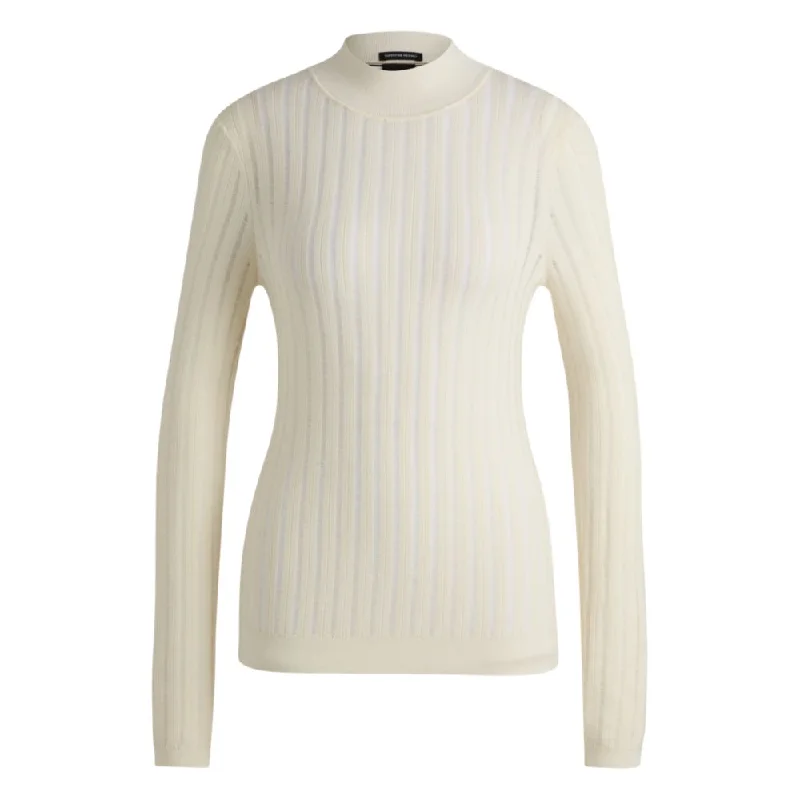 Women's Clothes And Apparel Wool sweater with structured stripes