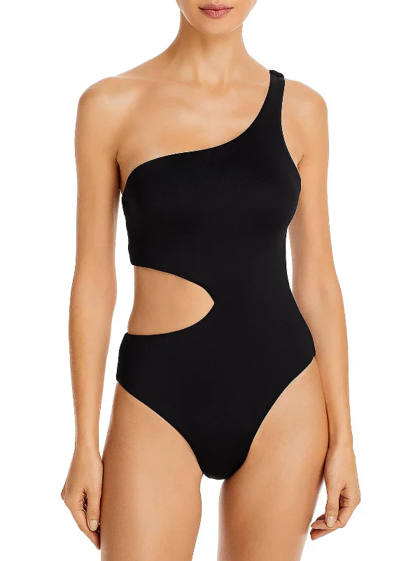 Women's Holiday Clothing Womens Stretch One Shoulder One-Piece Swimsuit