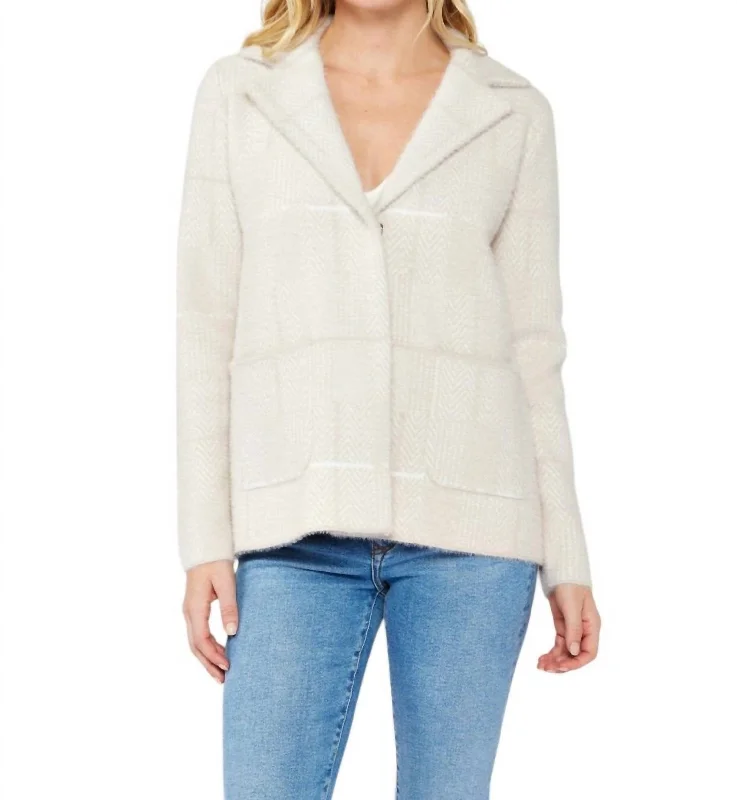 Women's Comfortable Lounge Attire Celine Fuzzy Coatigan In Natural