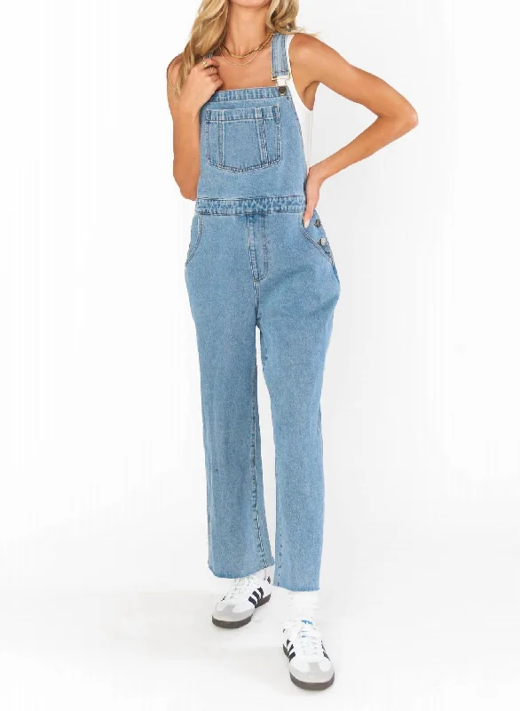 Women's Clothes For Outdoor Events Marfa Denim Overalls In Vintage Blue