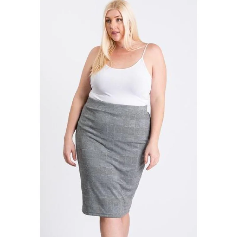 Online Boutiques Affordable Black/grey Glen Plaid Skirt