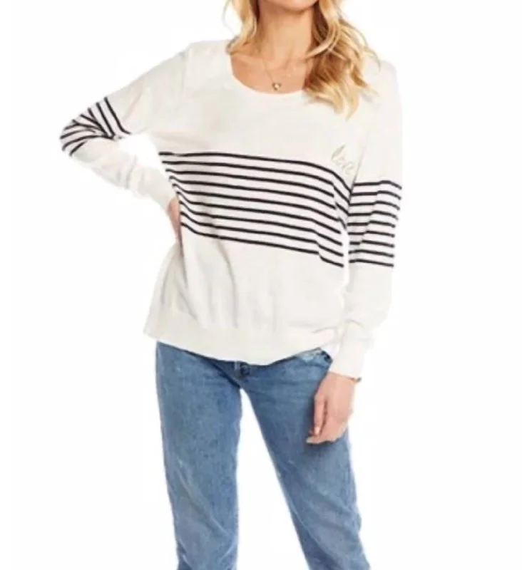 Sustainable Women's Clothes L/s Crew Neck Pullover In Rice