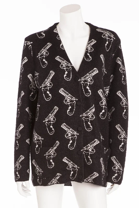 Women's Casual and Dressy Outfits Saint Laurent - Gun Pop  Black + White Long Sleeve Cardigan Size  M