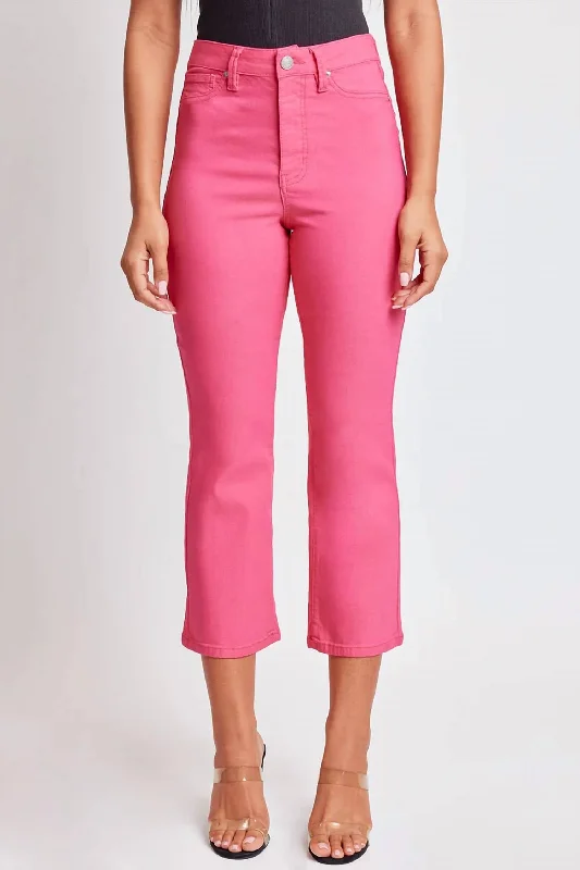 Women Apparel Missy High-Rise Hyperstretch Wide Leg Jeans In Coral/pink