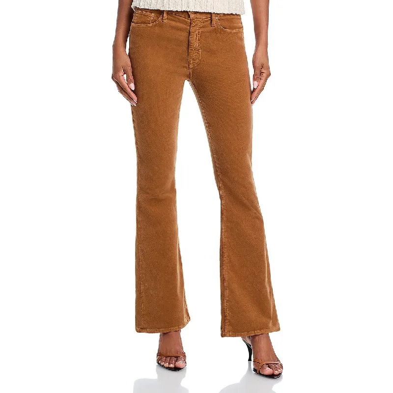 Women's Garments Womens High Rise Corduroy Flared Jeans