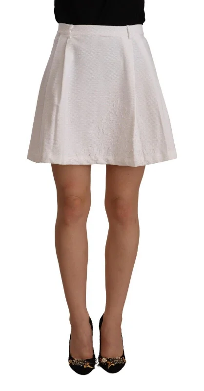 Women's Travel Attire Ermanno Scervino  High Waist A-line Mini Cotton Women's Skirt