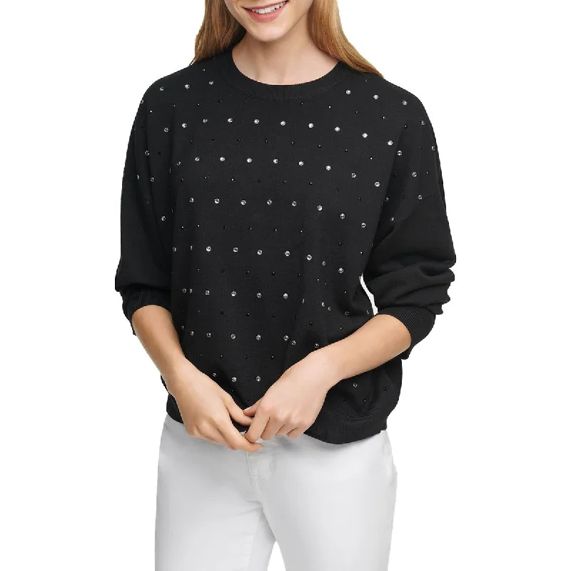 Women's Clothing For Work Womens Embellished Dolman Sweater