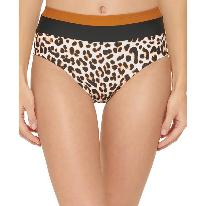 Women's Activewear Attire Womens Leopard High-Waist Swim Bottom Separates