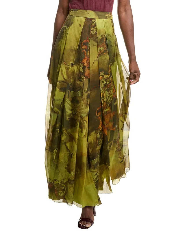 Best Online Women's Boutiques Alberta Ferretti Silk Maxi Skirt