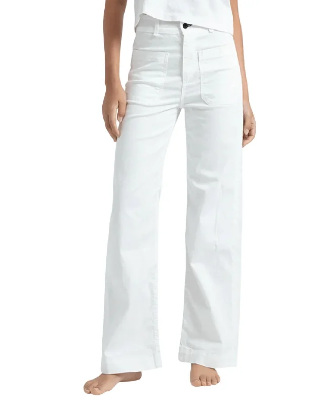 Women's Outerwear Garments Sailor Twill Pant In Ivory