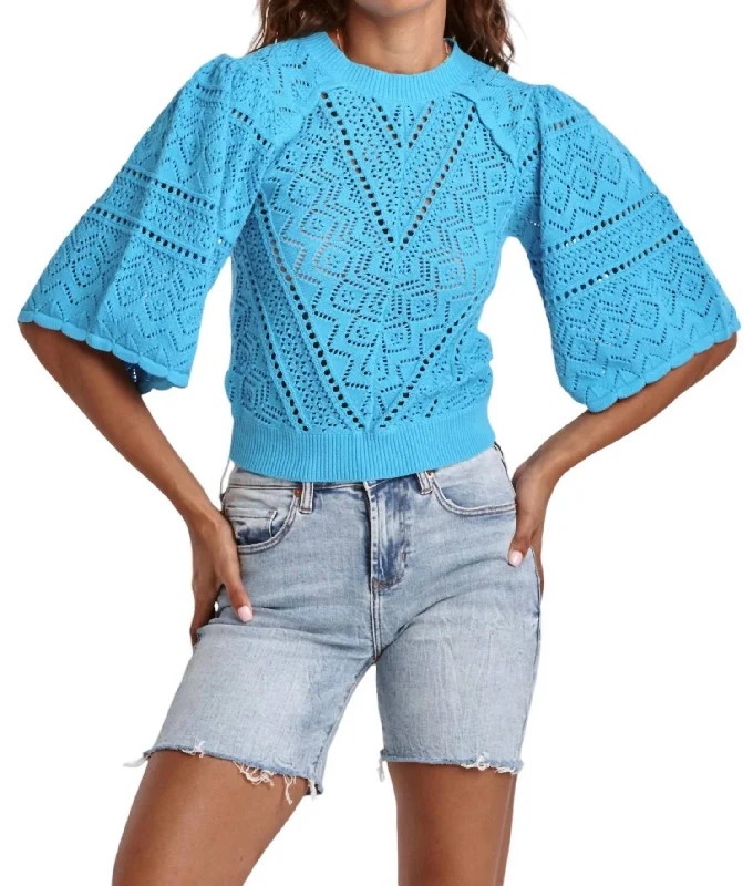 Women's Plus-Size Apparel Bailey Sweater In Turquoise