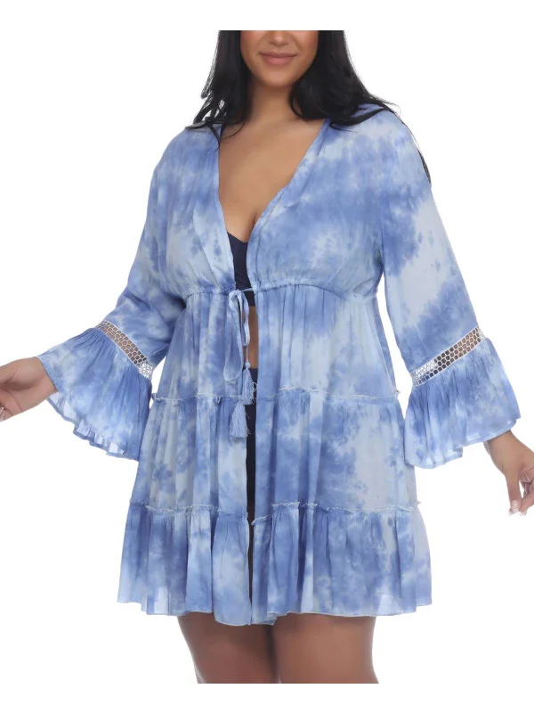 Clothes Of Woman Plus Womens Tie-Dye Kimono Cover-Up