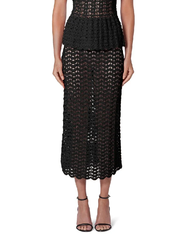 Women's Stylish Casual Garments Carolina Herrera Crochet Pencil Skirt