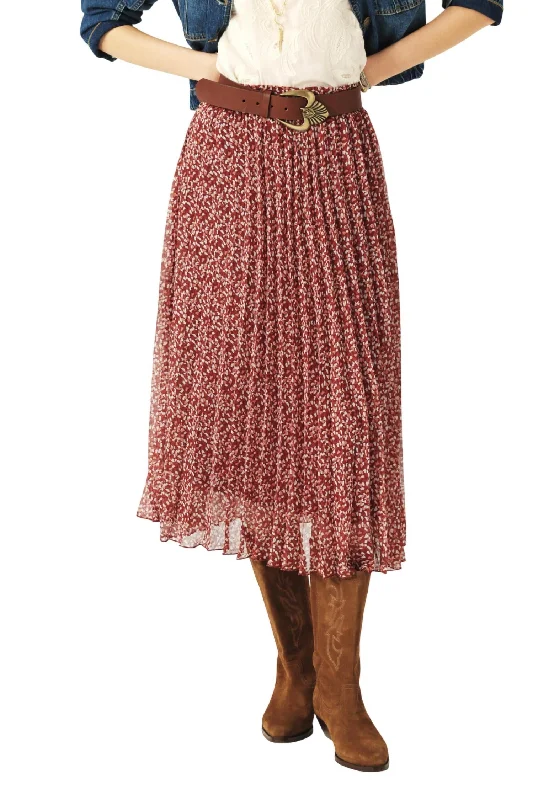 Women's Occasion Wear Clothes Kamy Midi Skirt In Burgundy