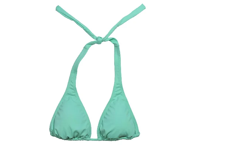 Relaxed Fit Women's Fashion Pilyq Women Aqua Halter Tie Strap Triangle Cup Bikini Top Swimsuit