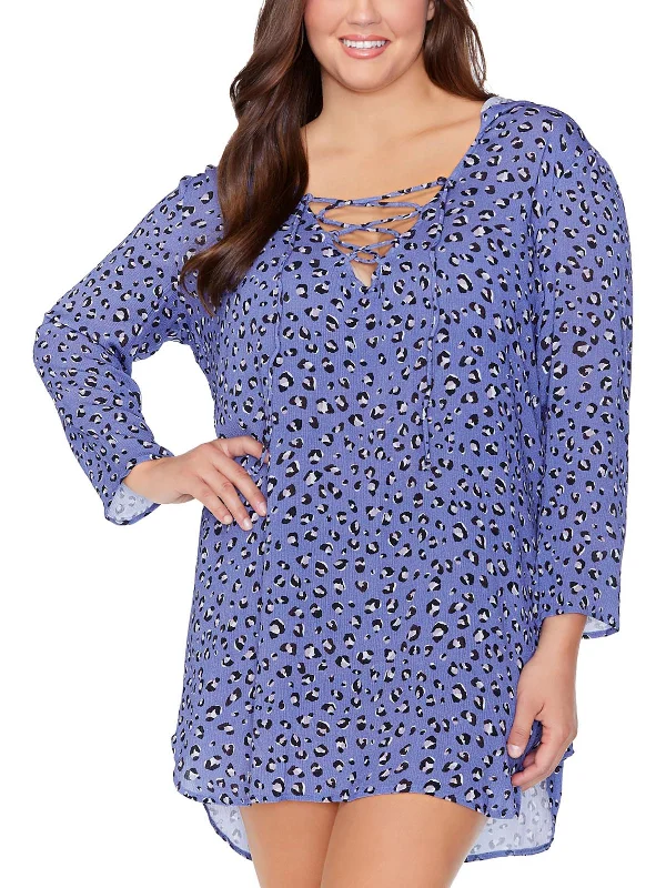 Early Bird Offer Plus Womens Hooded Dress Cover-Up