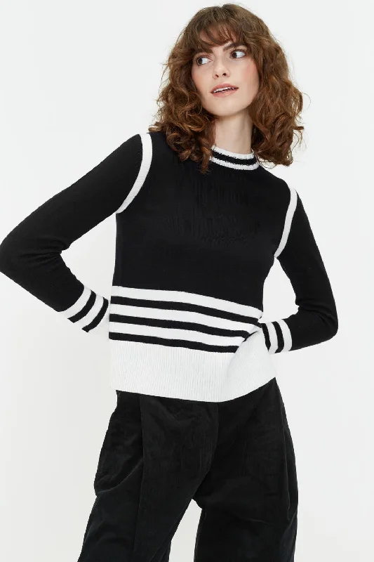 Timeless Women's Clothing Black Merino Ida Sweater