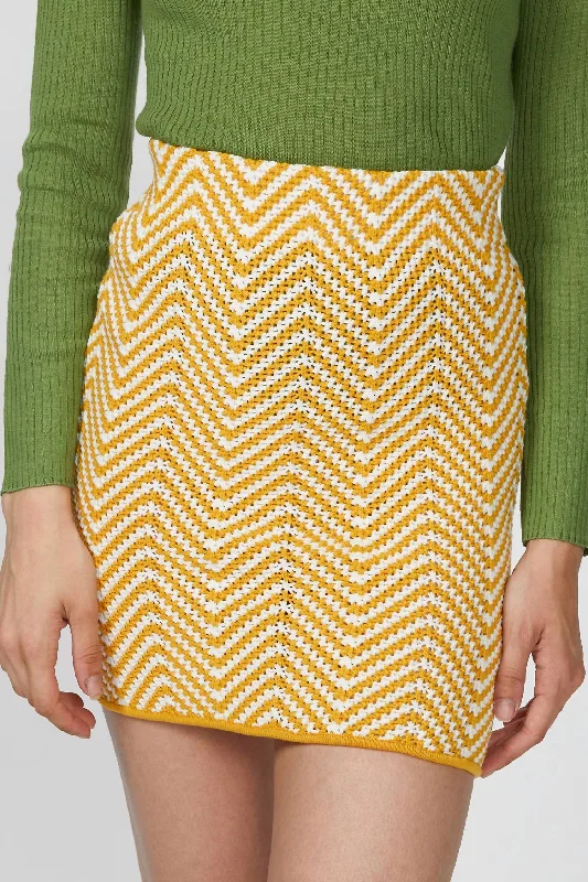 Fashionable Women's Wardrobe Biance Knit Skirt In Canary Multi