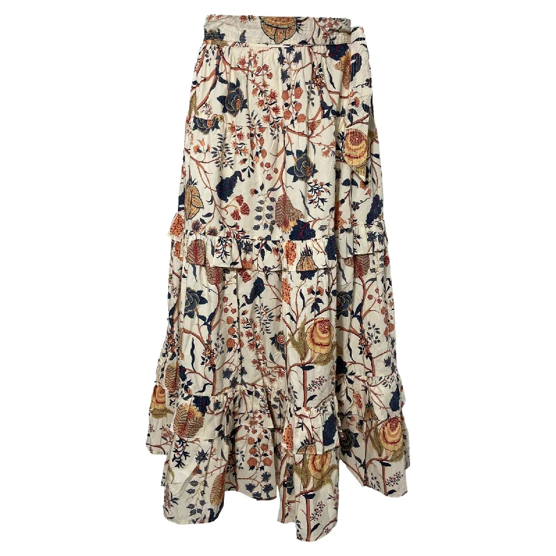 Sustainable Women's Apparel Ulla Johnson Sigrid Midi Skirt in Floral Print Cotton