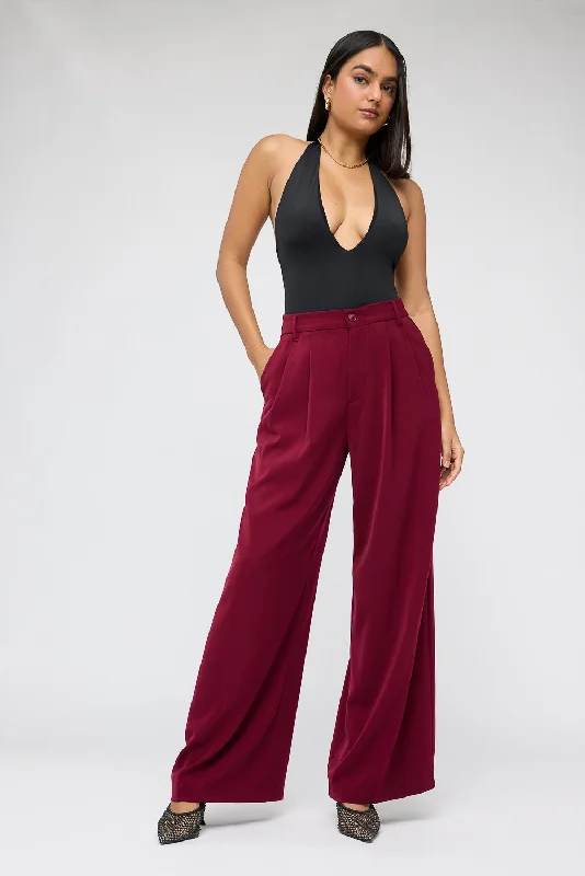 Women's Transitional Clothes Garnet Super Flared Korean Pants