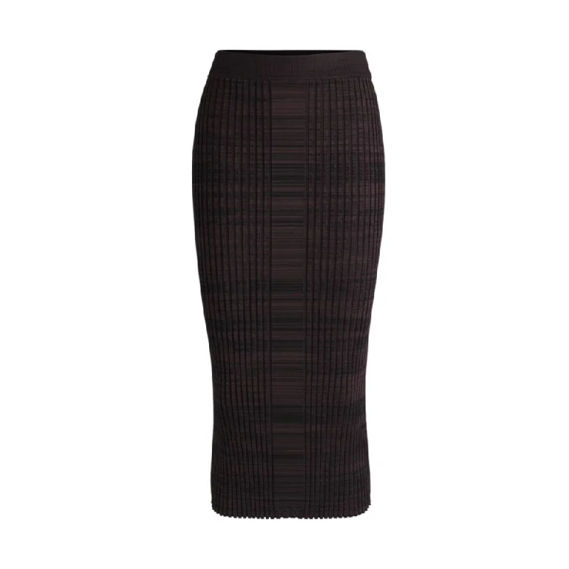 Women's Trendy Clothing Ribbed-knit midi skirt in moulin yarns