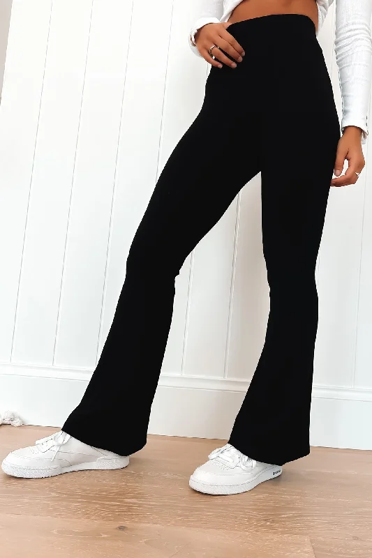 Women's Casual Wear Clothes Lennox Ribbed Pant Black