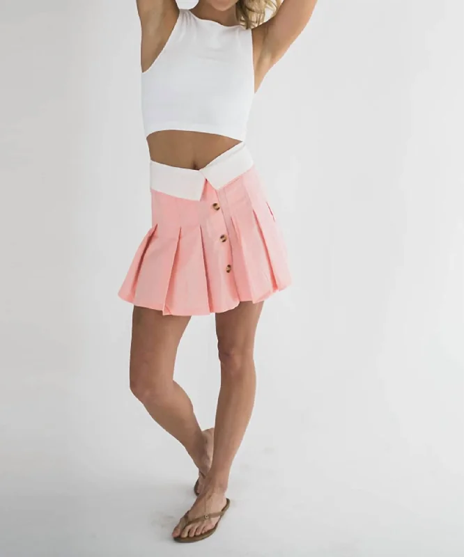 Women's Everyday Apparel Arina Pleated Mini Skirt In Pink