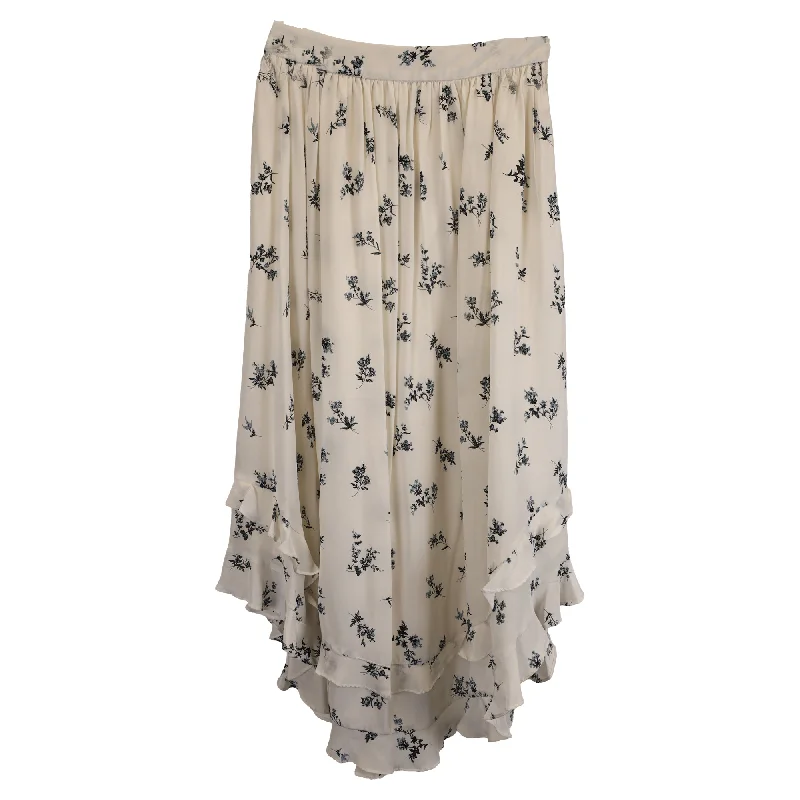 Women's Clothes Zimmermann Ditsy Floral Midi Skirt in Cream Viscose