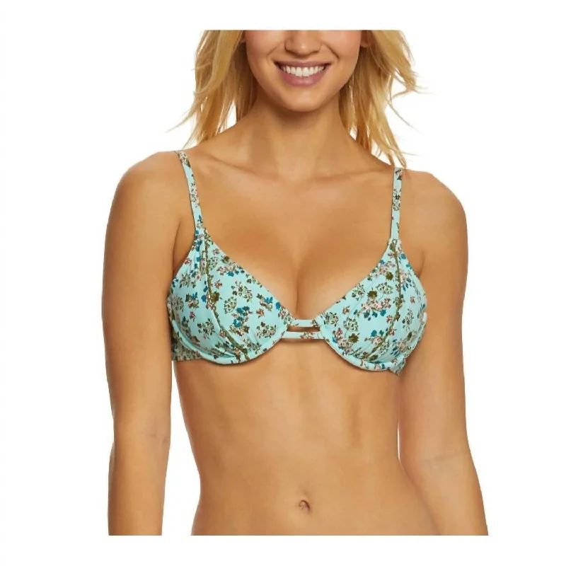 Women's Casual Clothing For Lounging Picturesque Underwire Bra Bikini Top In Aqua