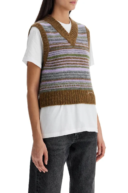 Workwear Fashion for Women Ganni 'soft Striped Knit Vest With A Comfortable