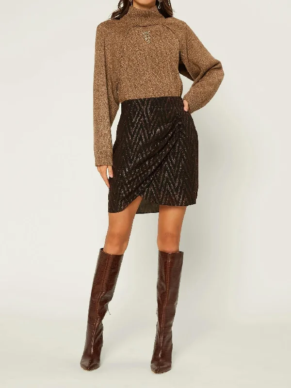 Casual Garments For Women Zig Zag Shimmer Skirt In Black Combo