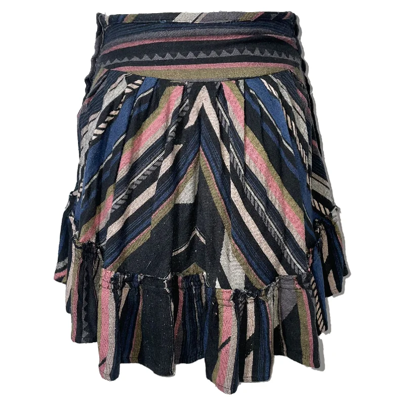 Chic Clothes For Women Iro Striped Patterned Mini Skirt in Multicolor Cotton