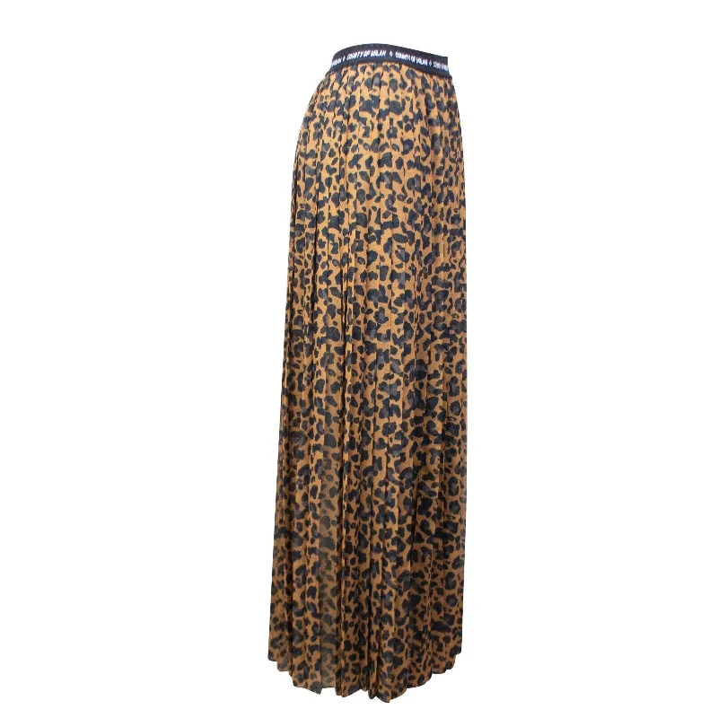 Women's Clothes And Apparel Marcelo Burlon County Leopard Long Skirt - Brown