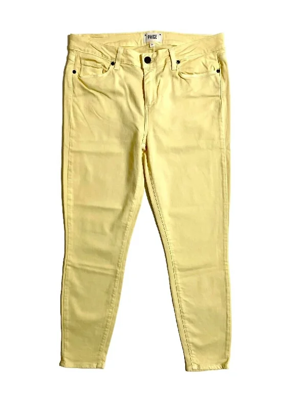 Women's Chic Outerwear Garments Women's Verdugo Ankle Skinny Stretch Jeans In Yellow