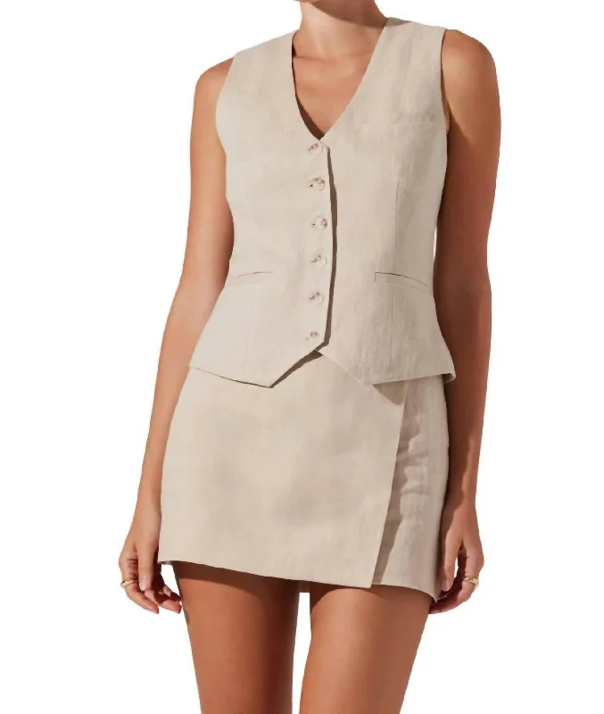 Classic Clothes For Women Kaiko Linen Mini Skirt In Natural