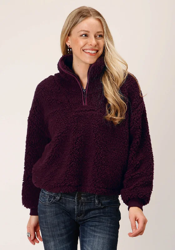 Women's Apparel And Garments Roper Womens Polar Wine 100% Polyester Fleece Pullover